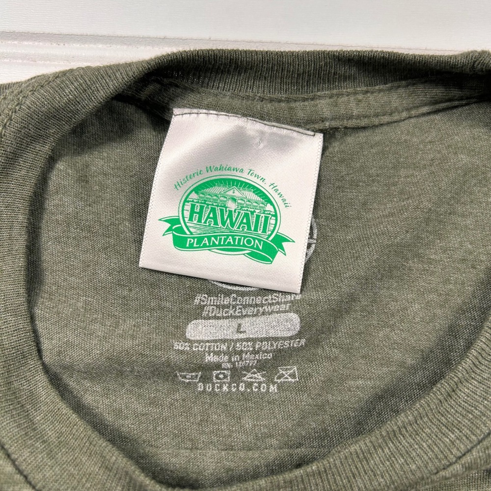 The Duck Company Dole Plantation Hawaii Shirt Mens L Green Great Wave Pineapple - Picture 3 of 7